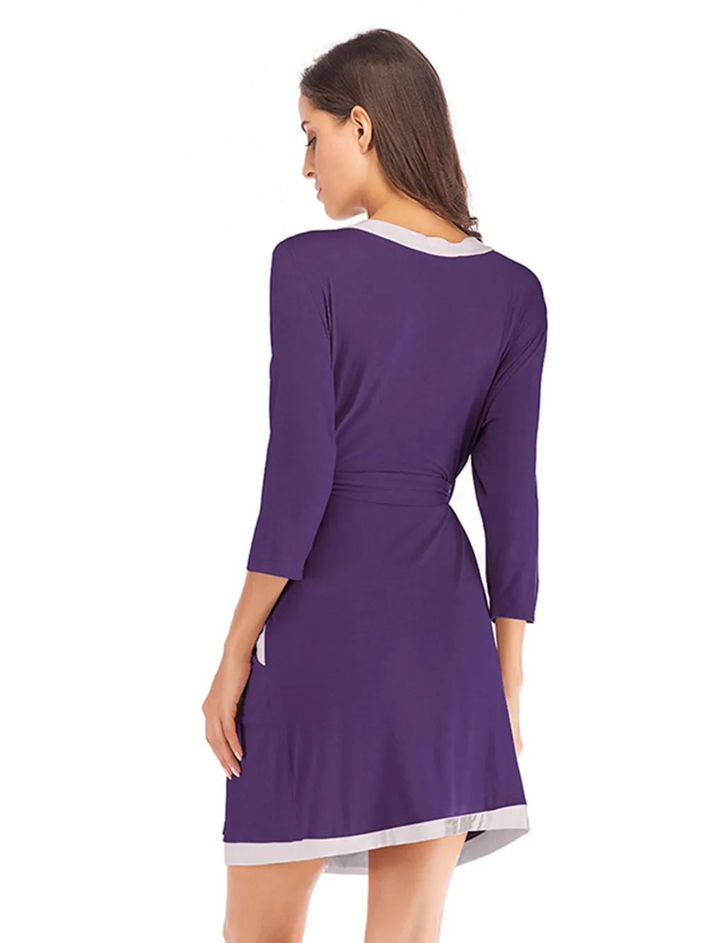 Tie Waist Surplice Neck Robe with Pockets, image 12