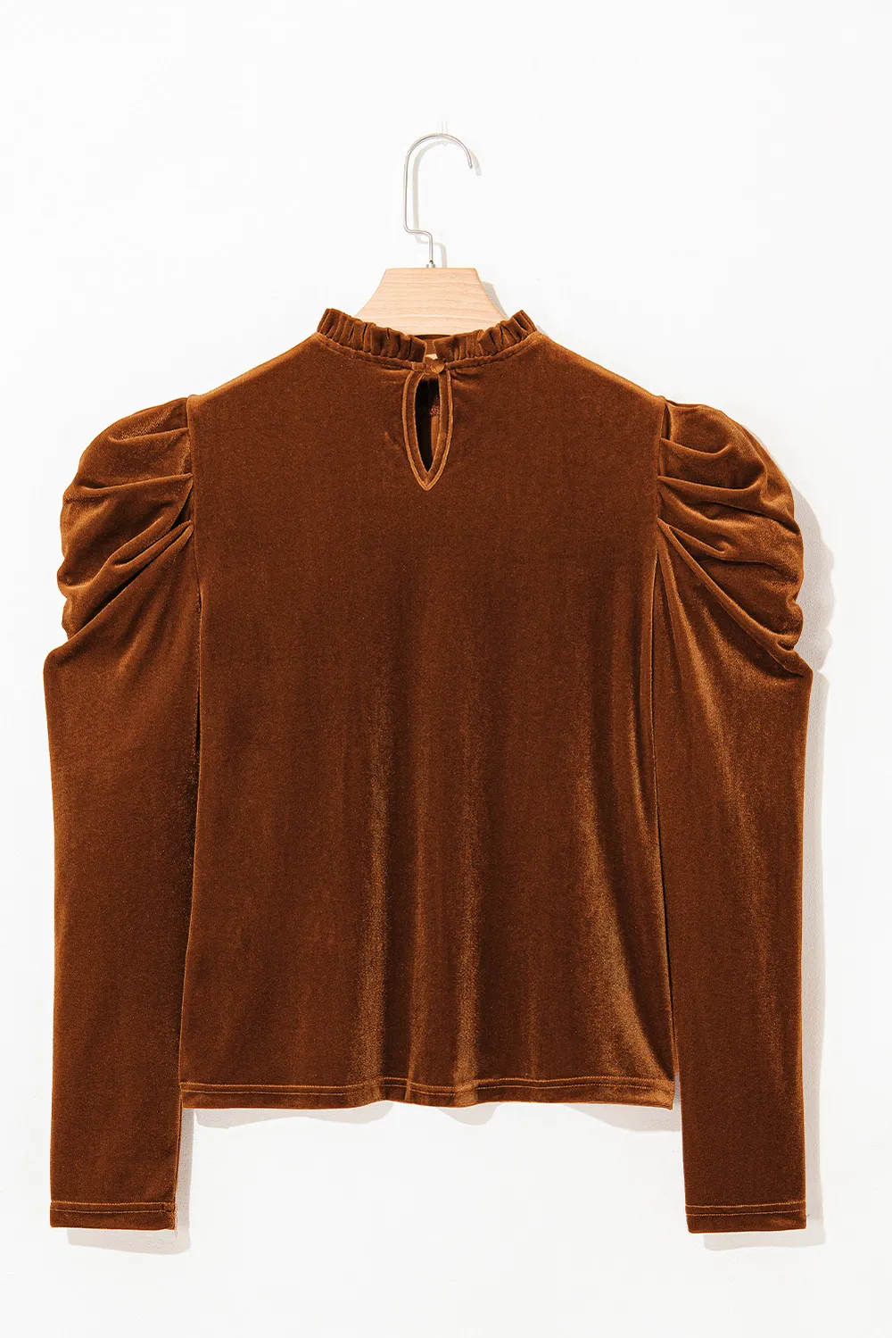 Frill Mock Neck Puff Sleeve Blouse, image 2