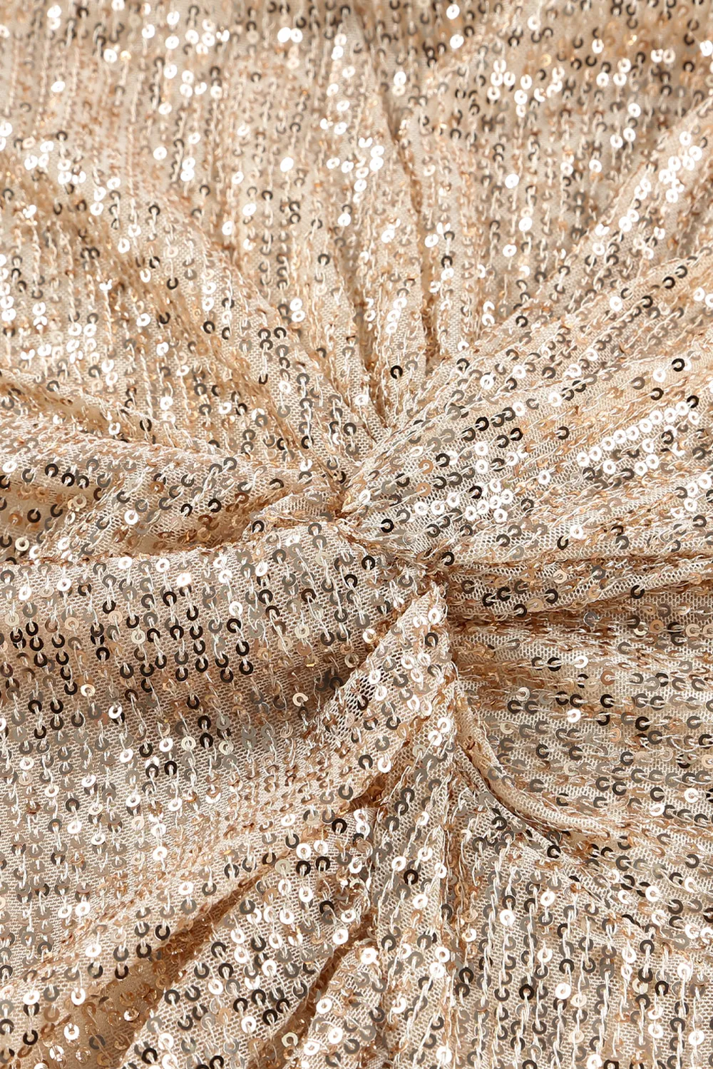 Sequin Knot Round Neck Long Sleeve Mini Dress, image 12
