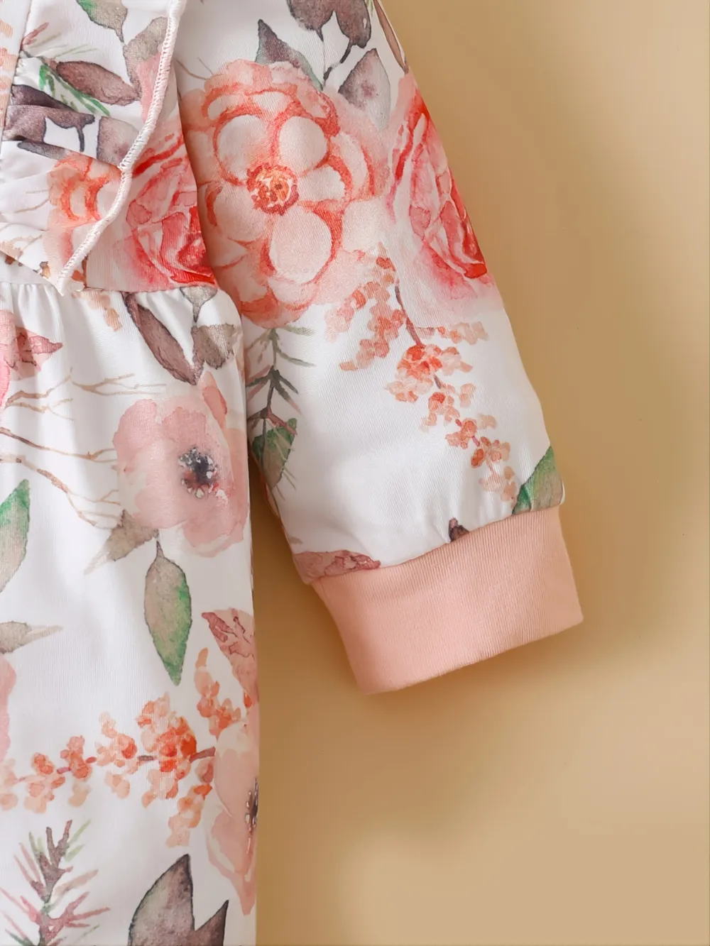 Ruffled Floral Round Neck Jumpsuit with Headband, image 5