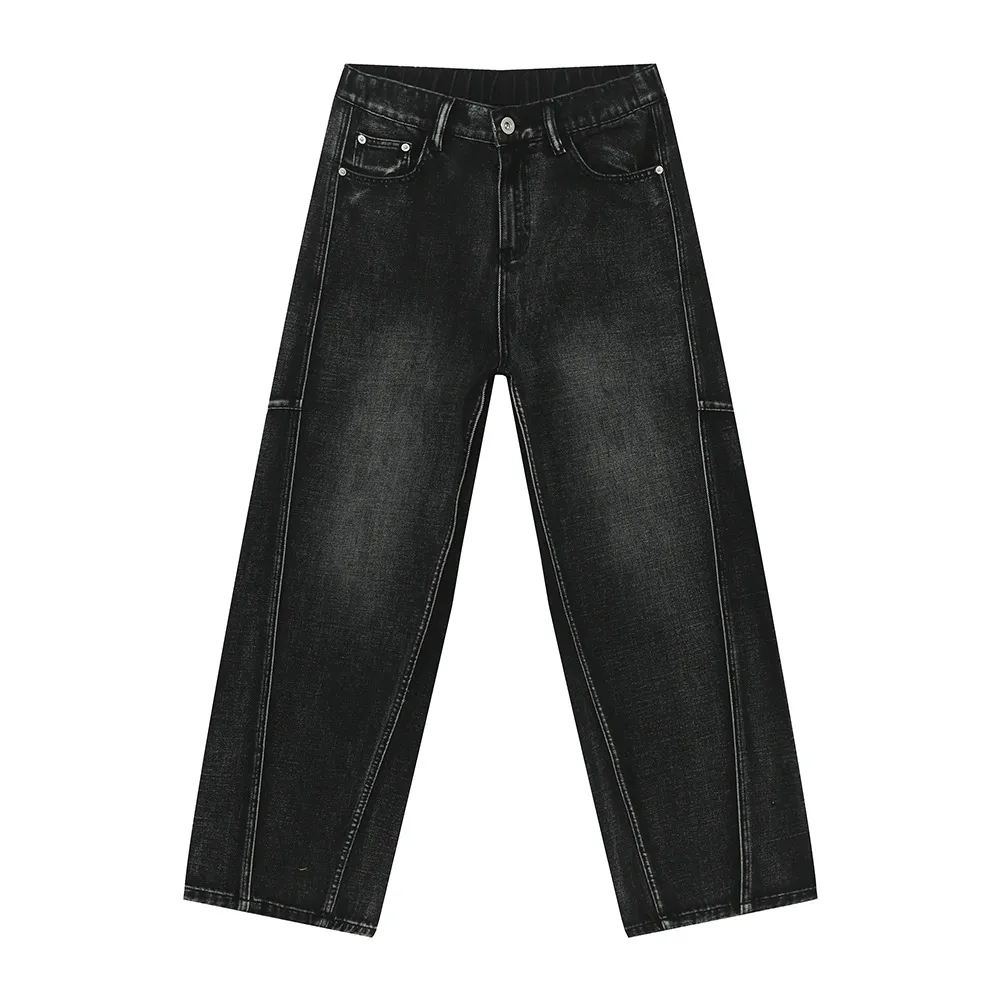 Panelled Straight Leg Jeans, image 5