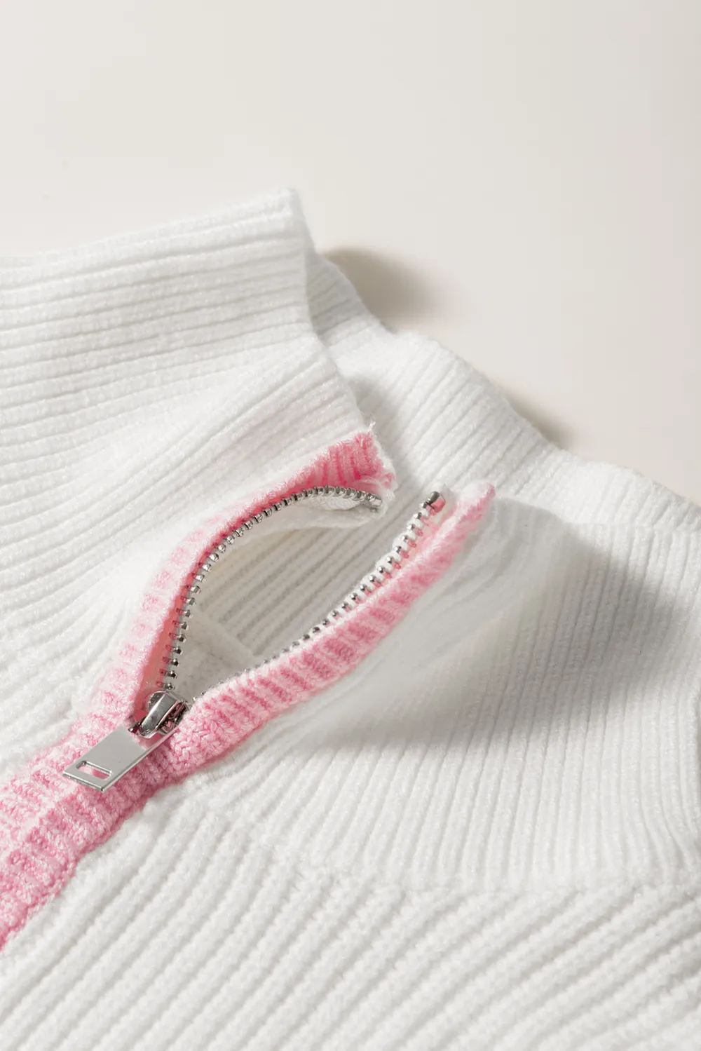 Contrast Half Zip Drop Shoulder Sweater, image 13