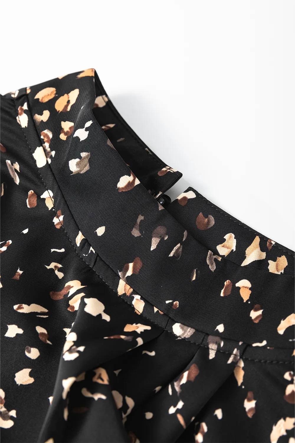 Printed Mock Neck Balloon Sleeve Blouse, image 4