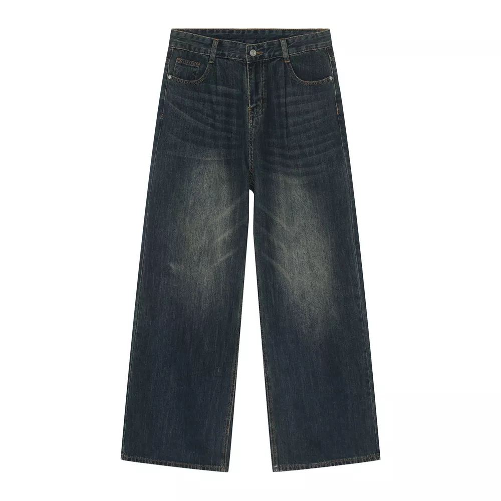 Men's Vintage Wash Wide Leg Jeans, image 7
