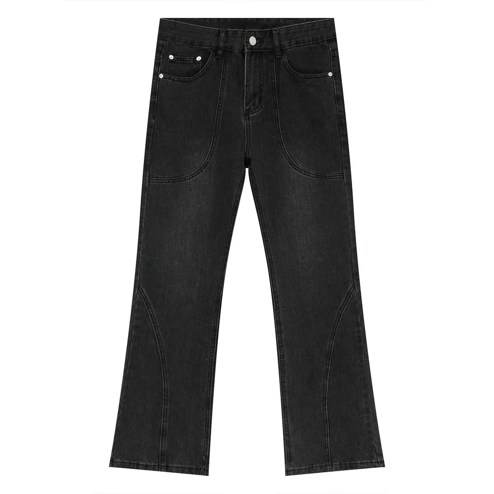 Straight-Leg Jeans with Stitch Detail, image 6
