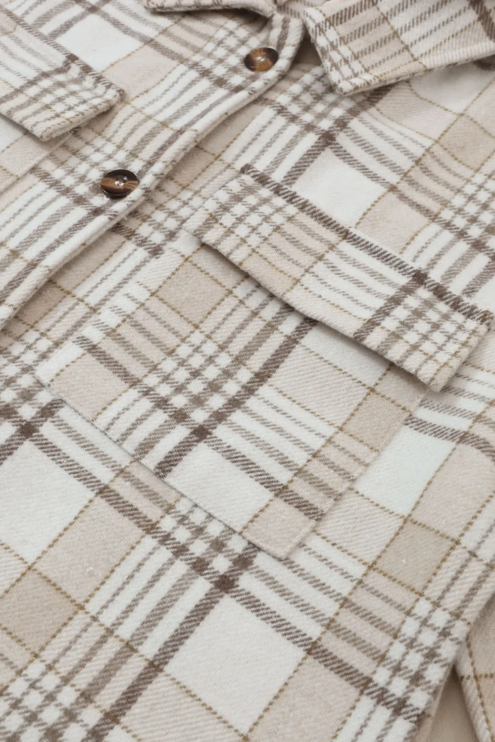 Plaid Removable Hood Button Up Shacket, image 2