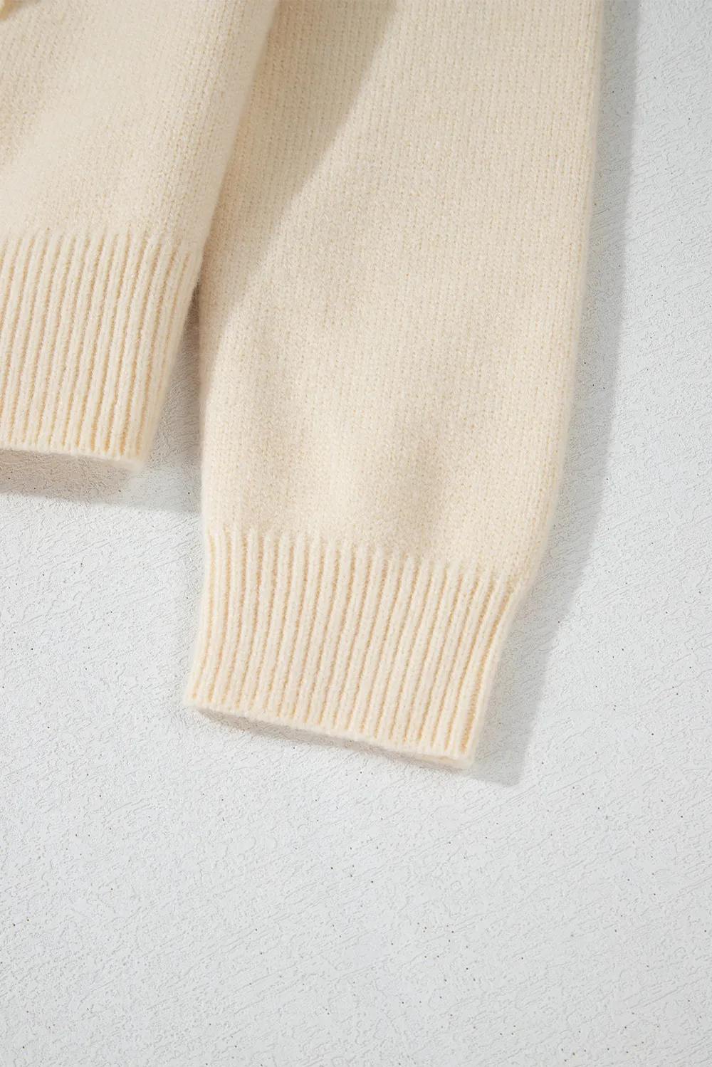 Bowknot Front V Neck Long Sleeve Sweater, image 3