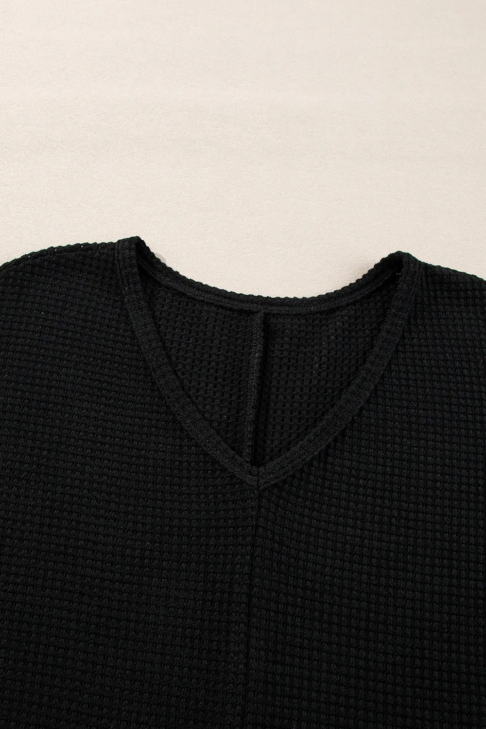 Side Slit V-Neck Long Sleeve Top, image 4