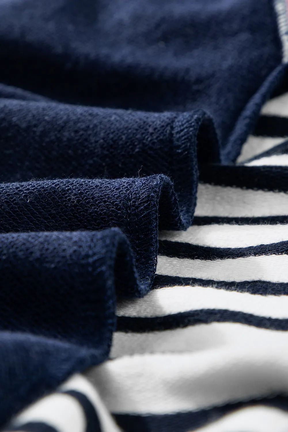Exposed Seam Striped Long Sleeve Sweatshirt, image 2