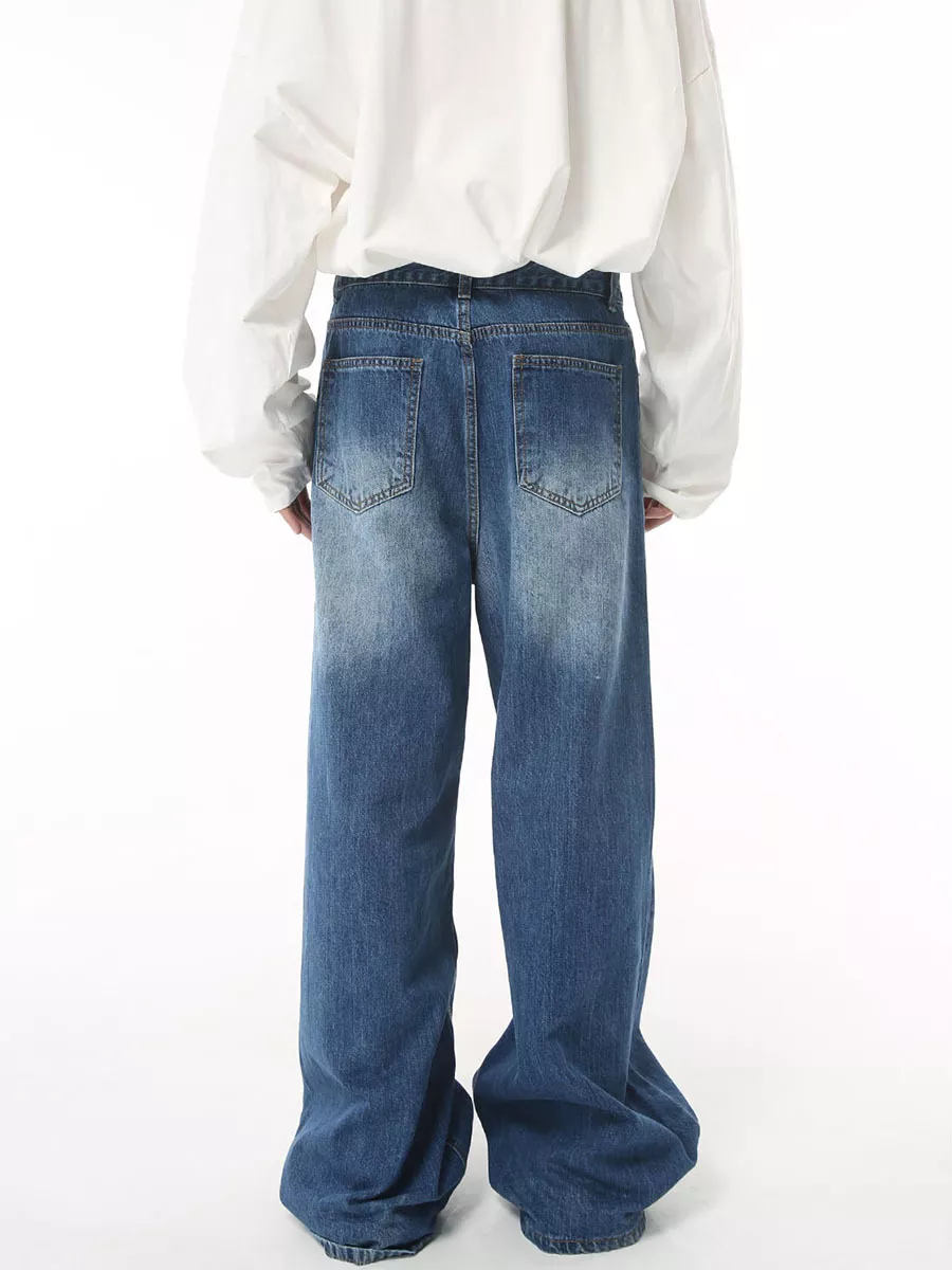 Men's Vintage Wash Wide Leg Jeans, image 3