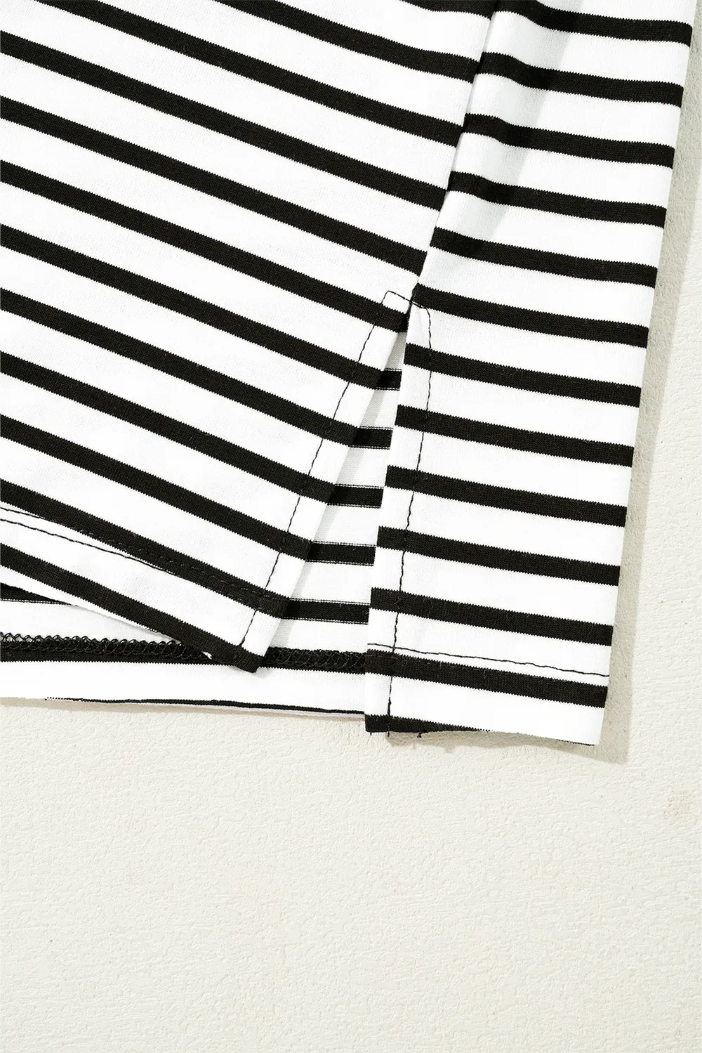 Striped Round Neck Cap Sleeve Top, image 2