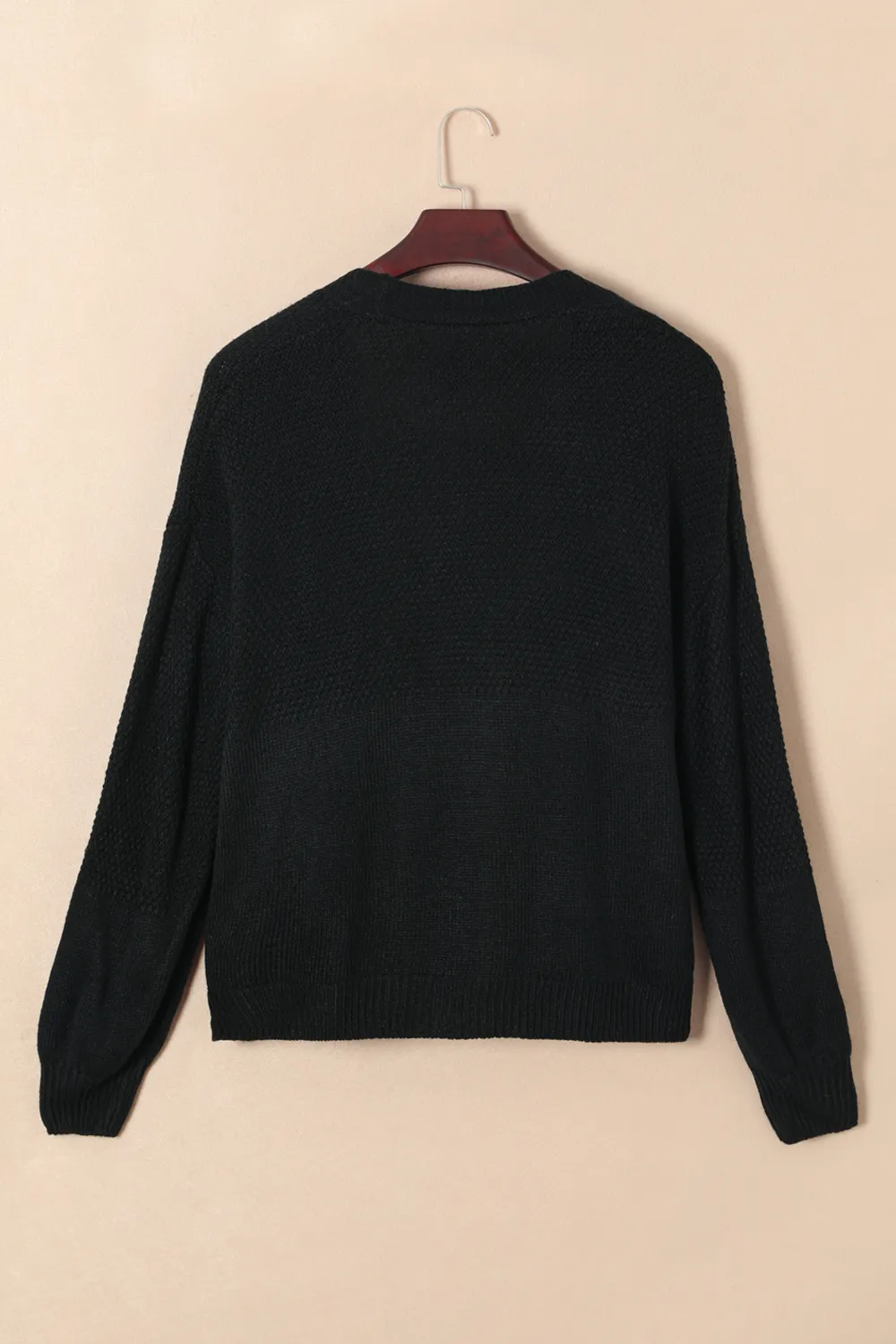 Floral Applique Drop Shoulder Open Front Cardigan, image 2