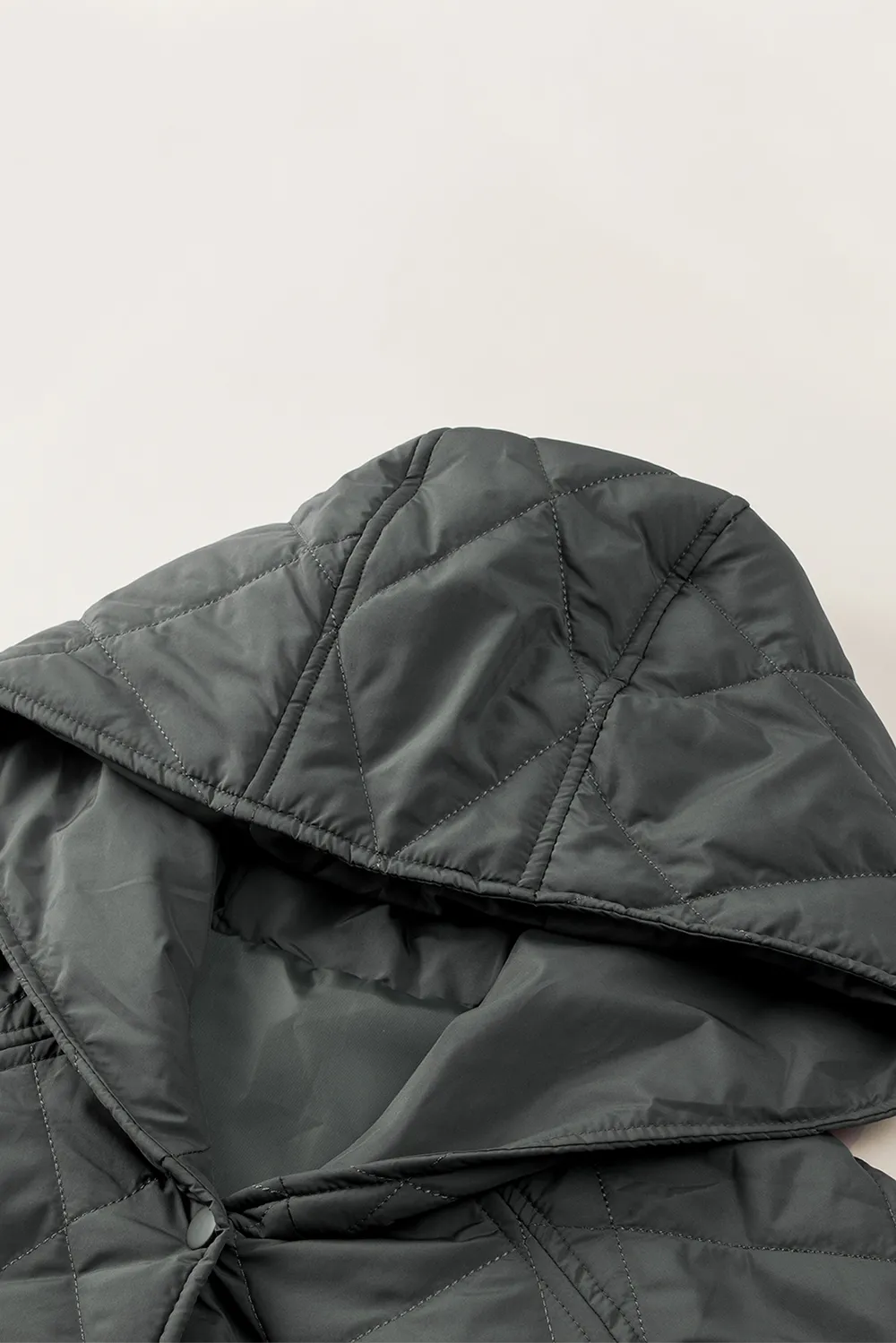 Snap Down Long Sleeve Quilted Winter Coat, image 21