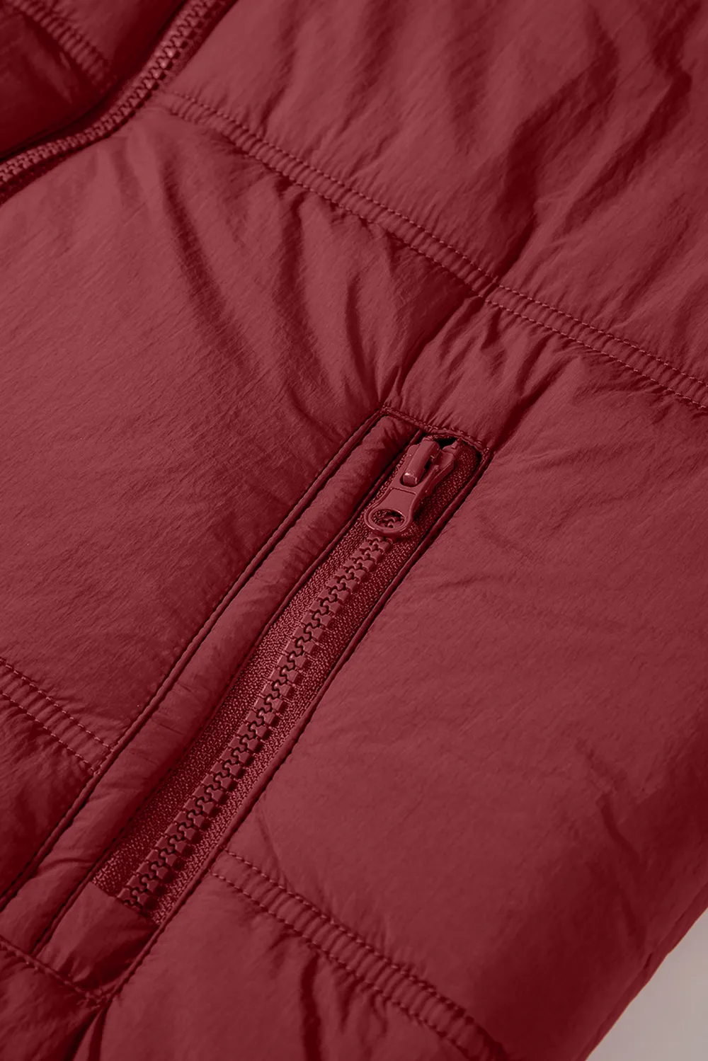 Drawstring Zip Up Hooded Vest Coat, image 5