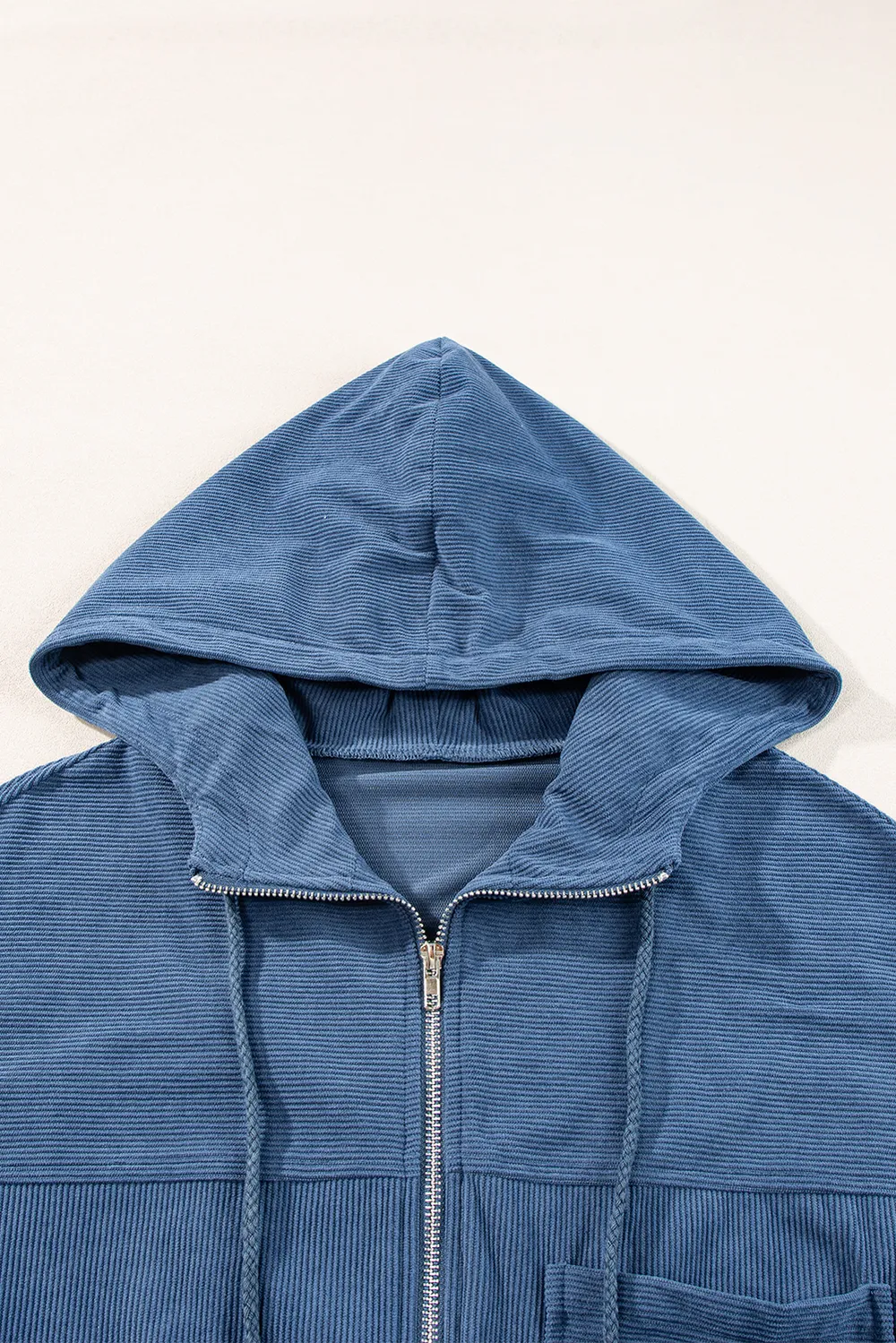 Pocketed Zip Up Long Sleeve Hooded Jacket, image 2