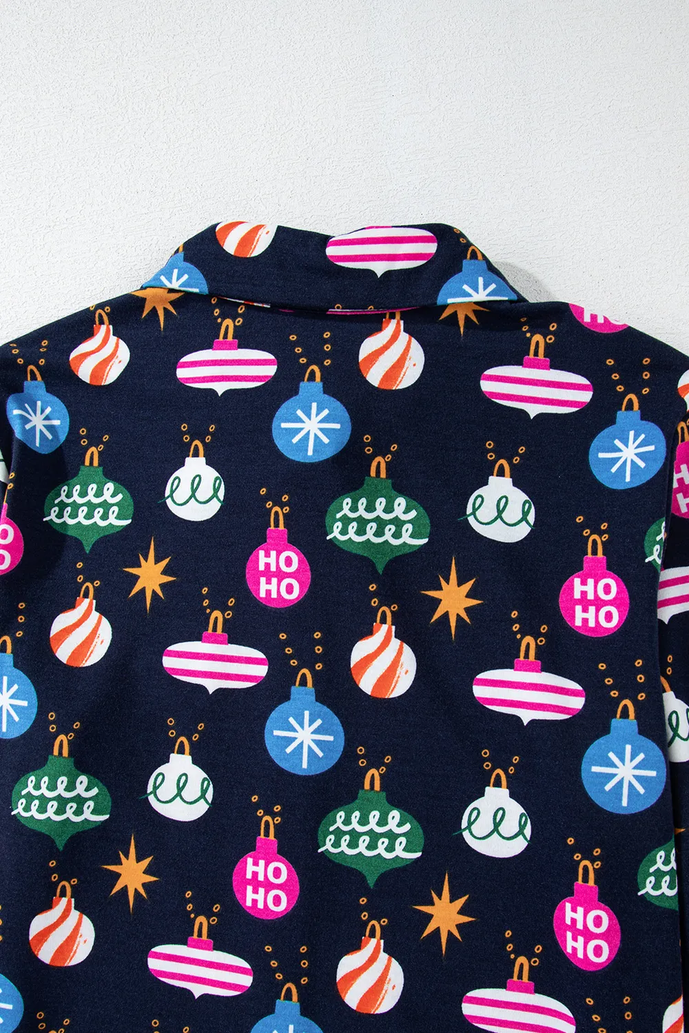 Christmas Lights Print Collared Neck Top and Pants Set, image 9