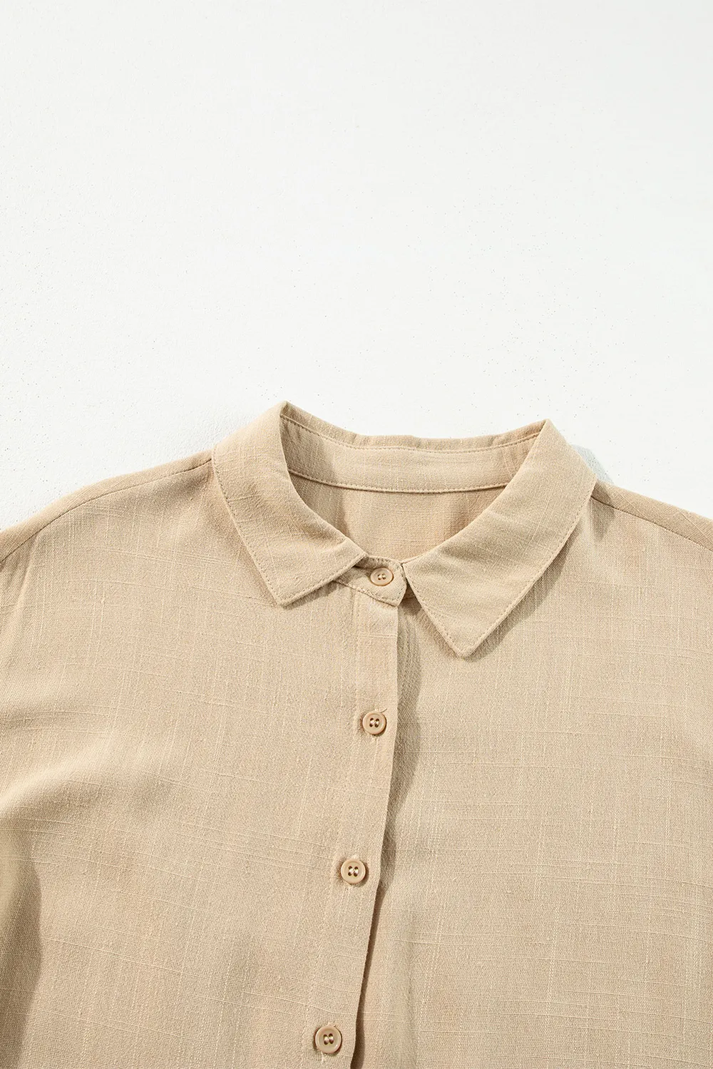 Tiered Collared Neck Balloon Sleeve Shirt Dress, image 3