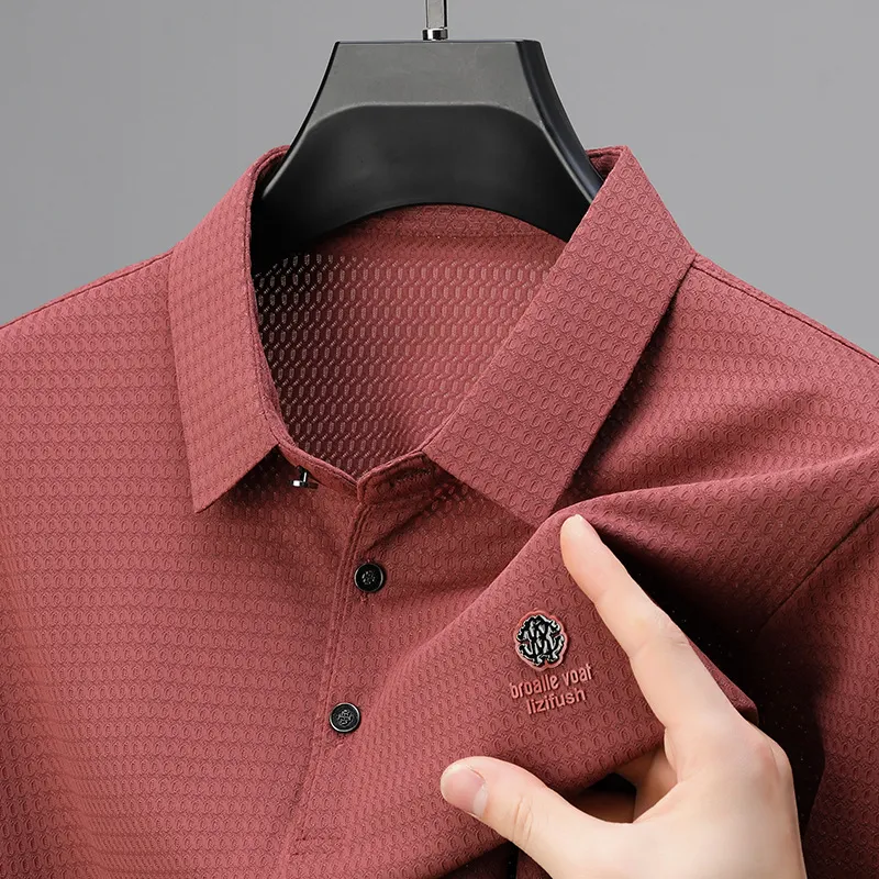 Men's Plus Size Textured Short Sleeve Polo Shirt, image 7
