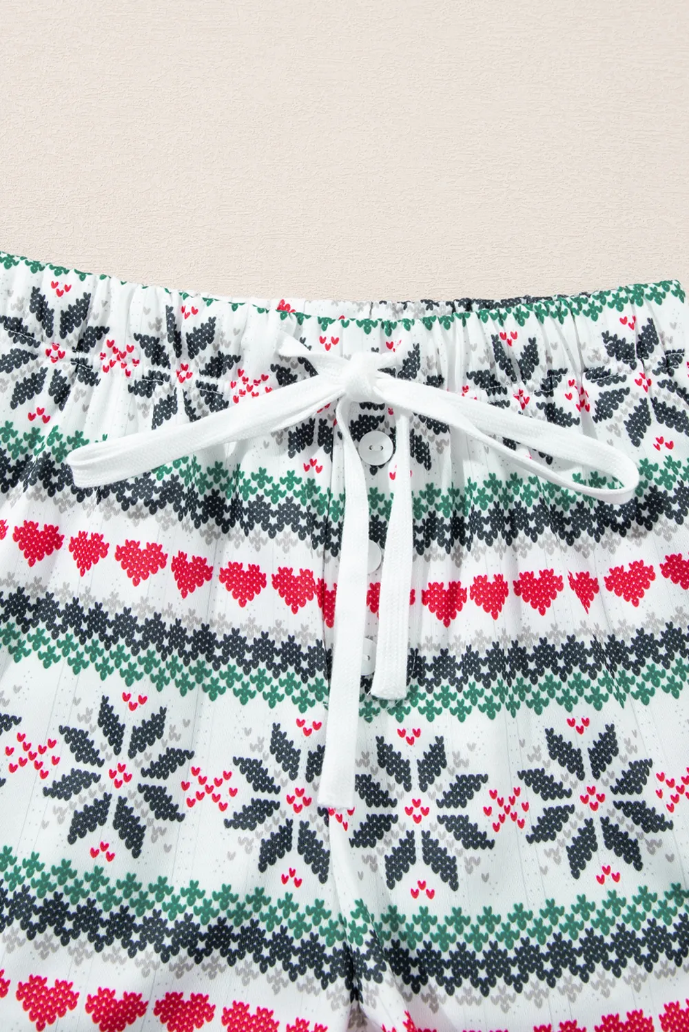 Letter Graphic Round Neck Top and Printed Shorts Lounge Set, image 7