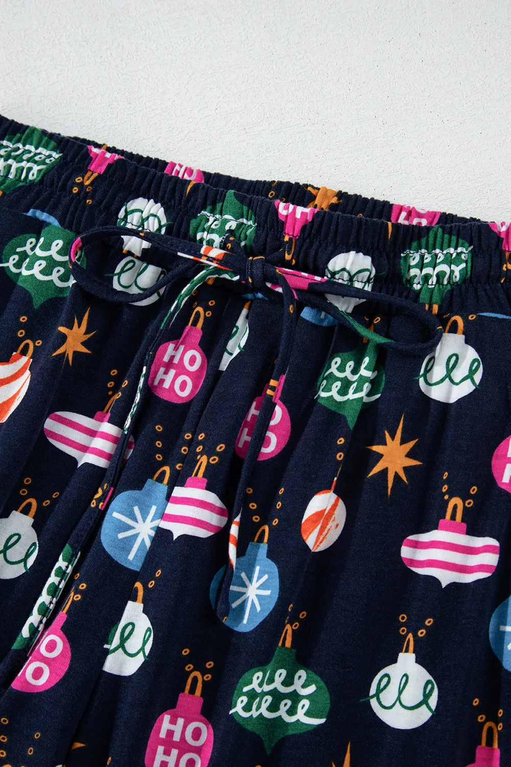 Christmas Lights Print Collared Neck Top and Pants Set, image 10