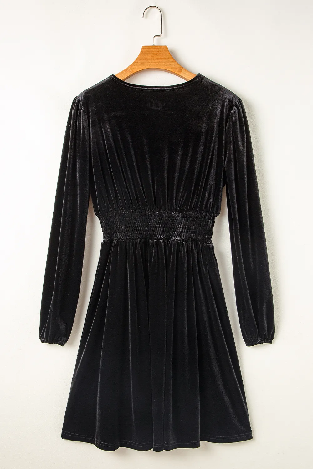 Surplice Long Sleeve Velvet Dress, image 2