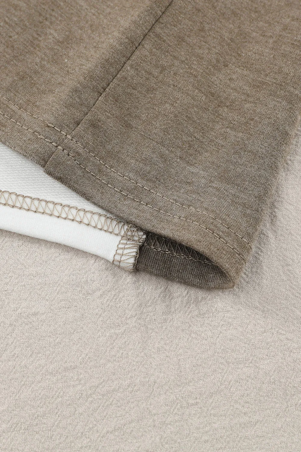 Exposed Seam Contrast Round Neck Long Sleeve Top, image 6