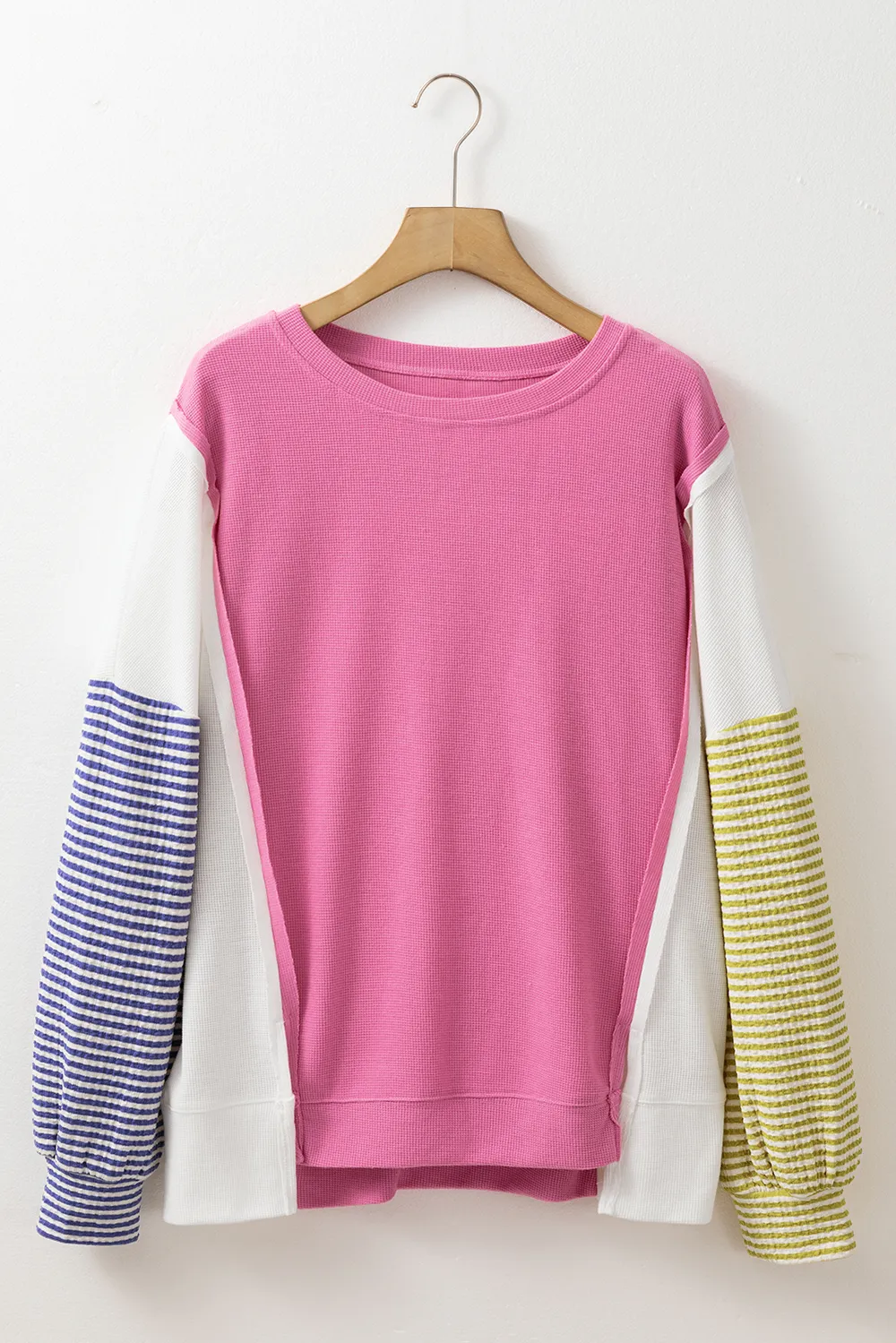 Exposed Seam Contrast Long Sleeve Sweatshirt, image 5