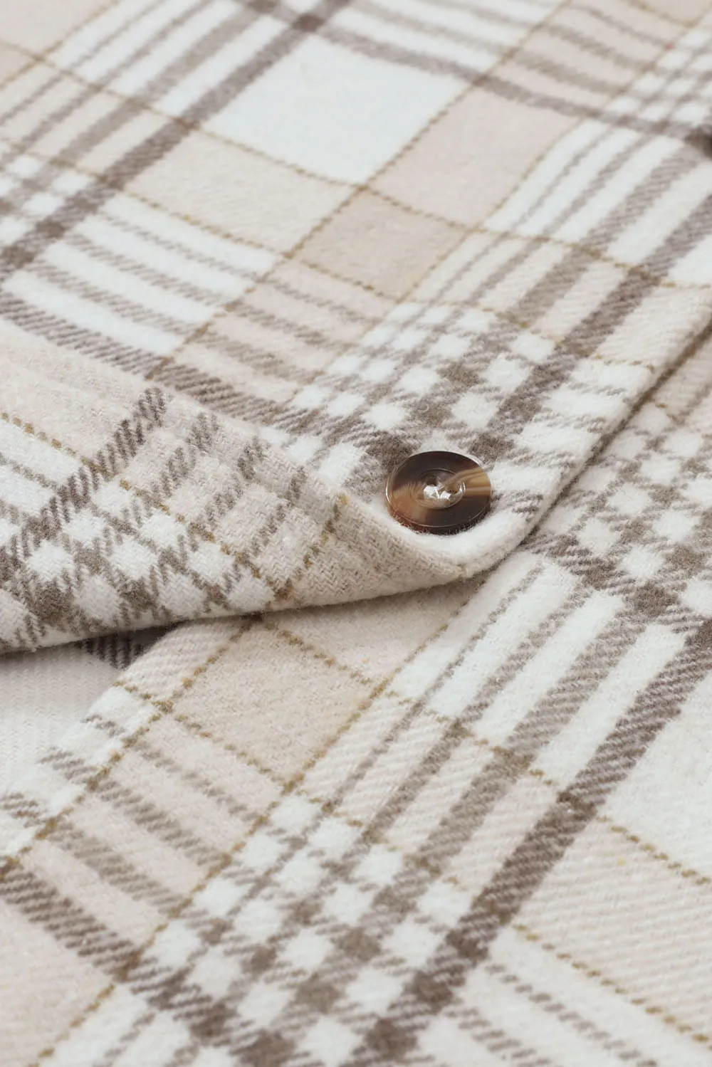Plaid Removable Hood Button Up Shacket, image 3