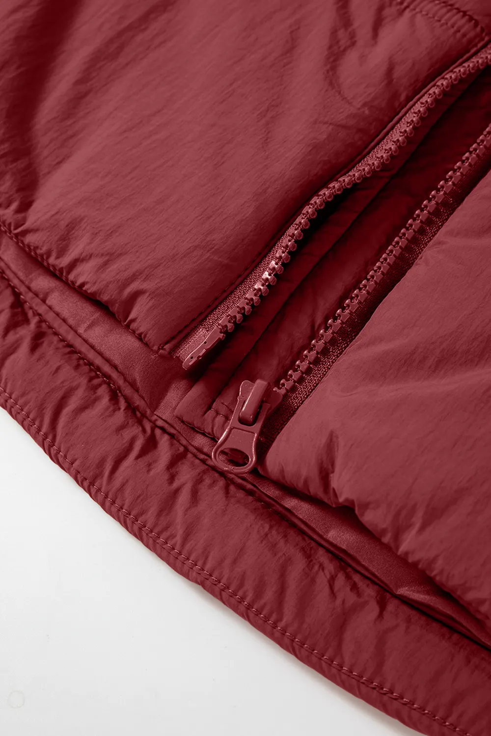 Drawstring Zip Up Hooded Vest Coat, image 7