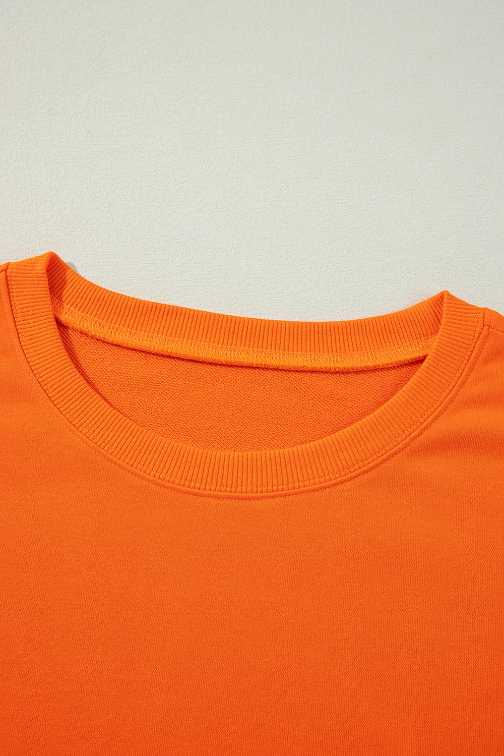 Side Slit Round Neck Long Sleeve Sweatshirt, image 4