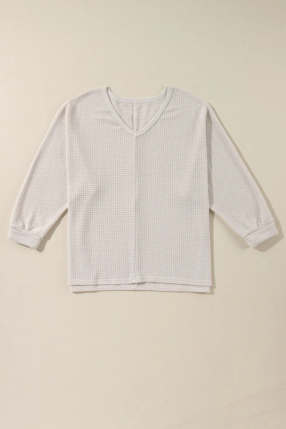 Side Slit V-Neck Long Sleeve Top, image 6