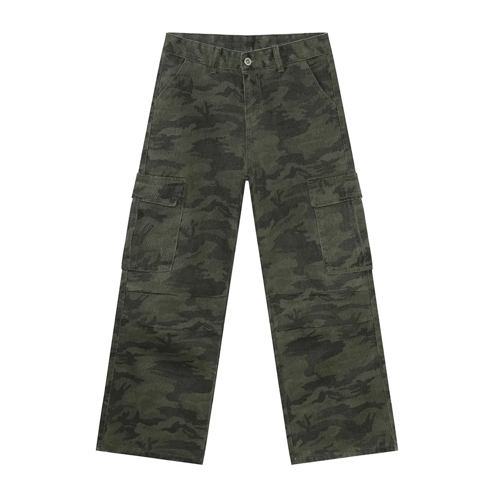 Camouflage Cargo Jeans with Pockets, image 6