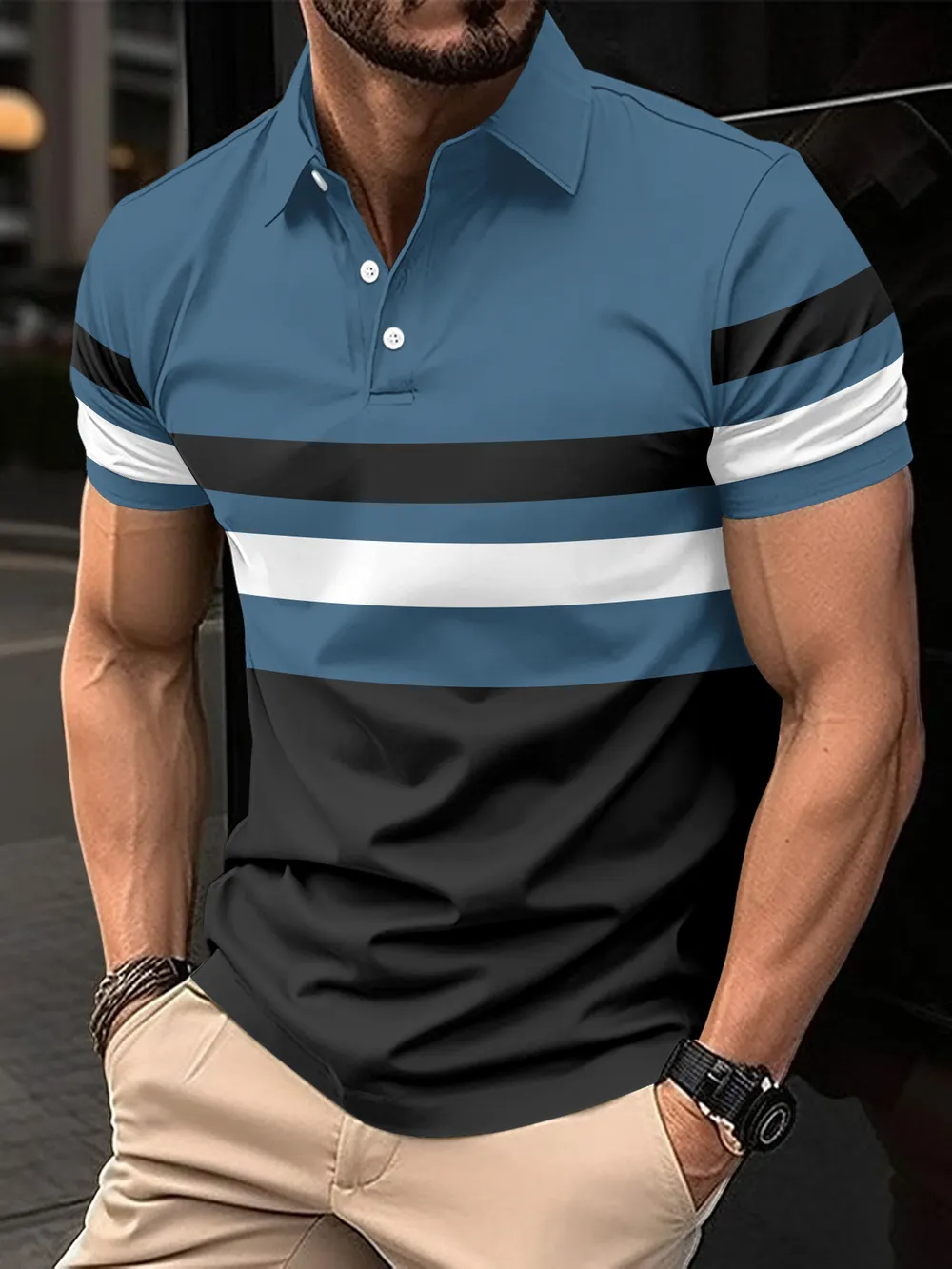 Men's Full Size Collared Neck Short Sleeve Polo Plus Size, image 2