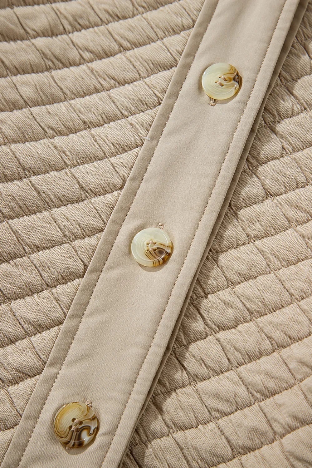 Exposed Seam Collared Neck Button Up Shacket, image 5