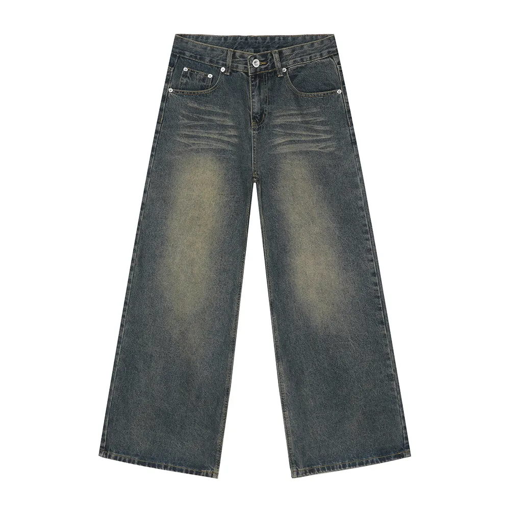 Washed Cat Whisker Straight Leg Jeans, image 5