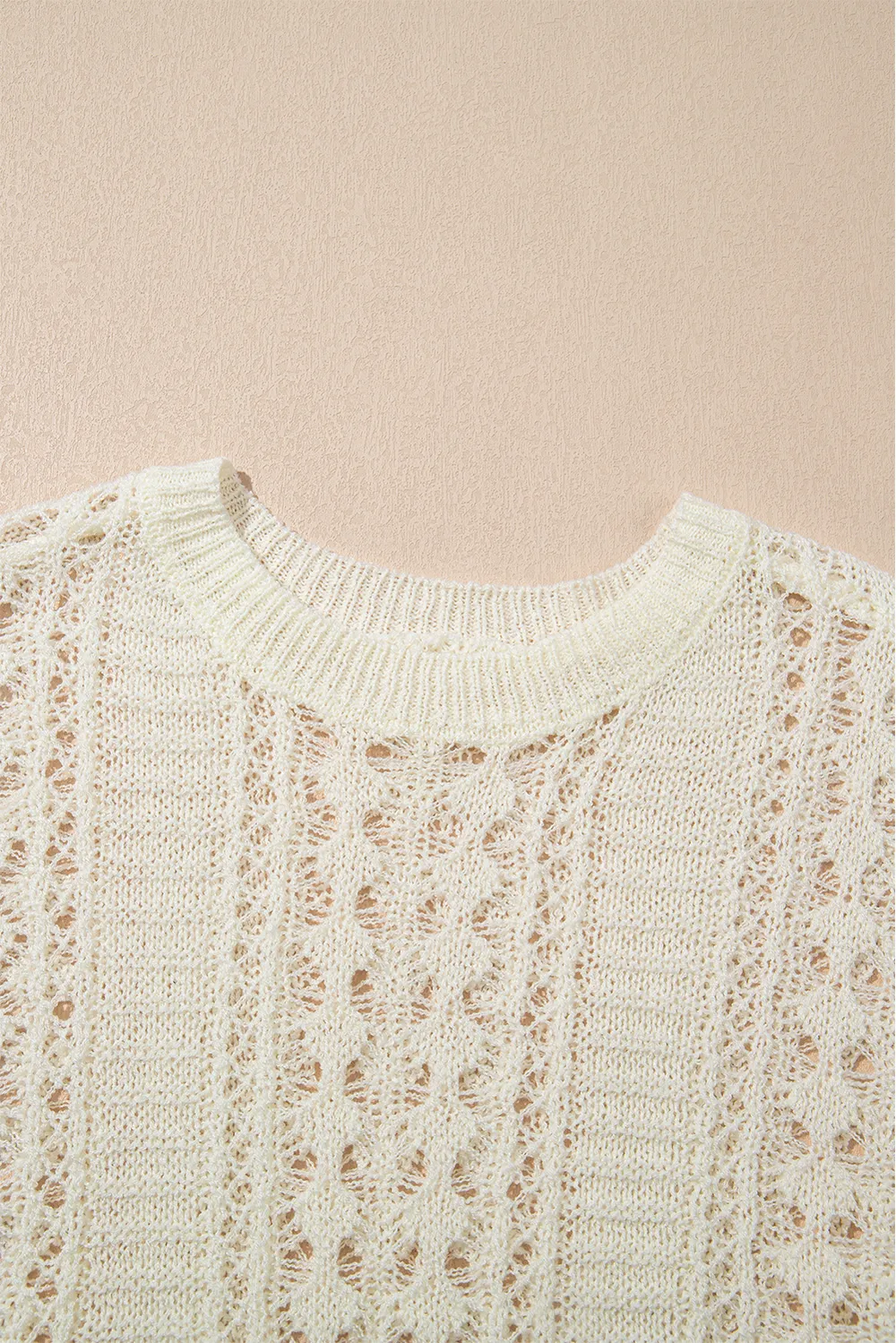 Hollow Out Drop Shoulder Sweater, image 4