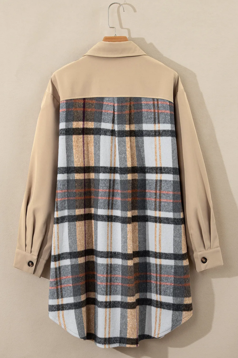 Pocketed Plaid Long Sleeve Mini Shirt Dress, image 4