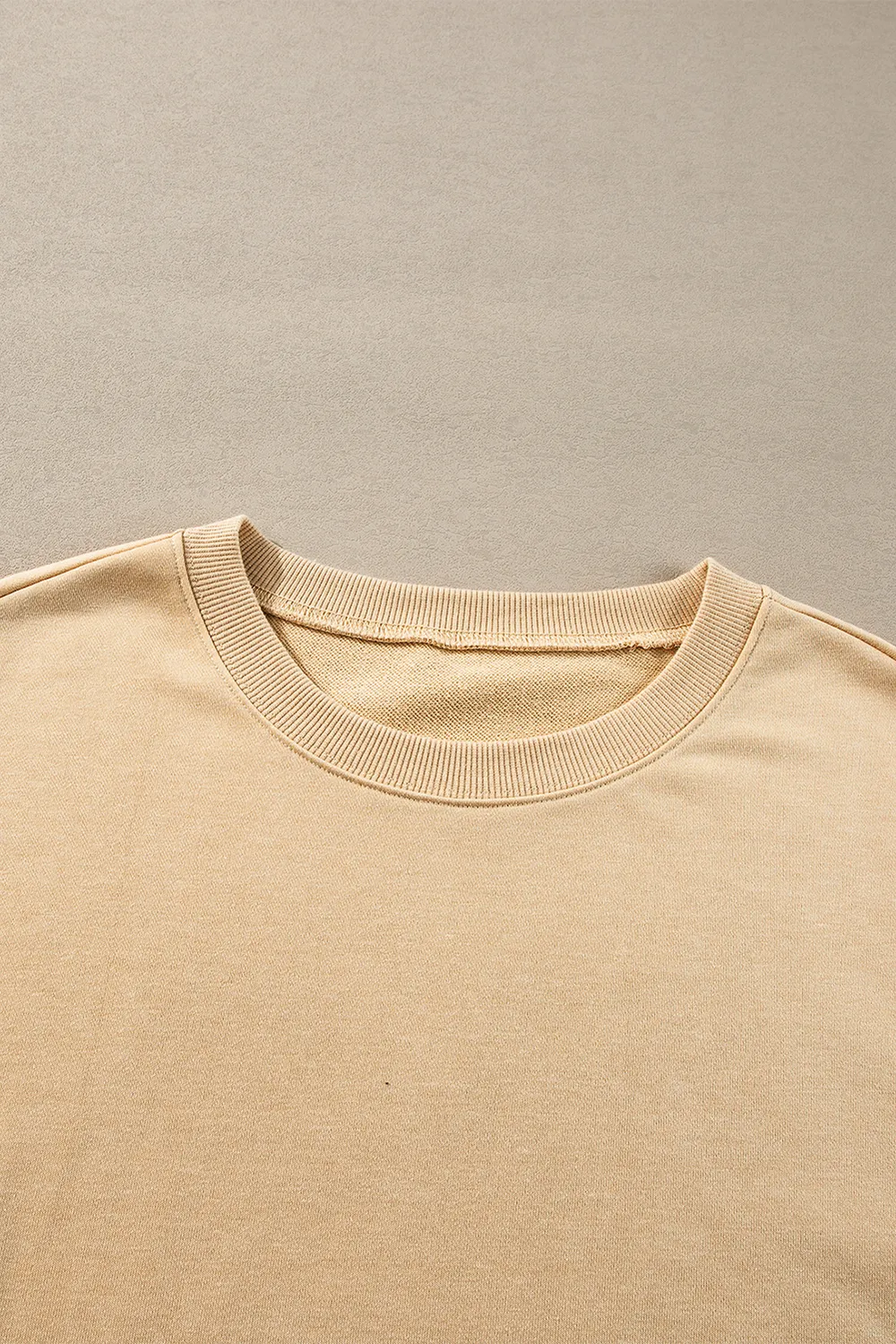 Side Slit Round Neck Long Sleeve Sweatshirt, image 8