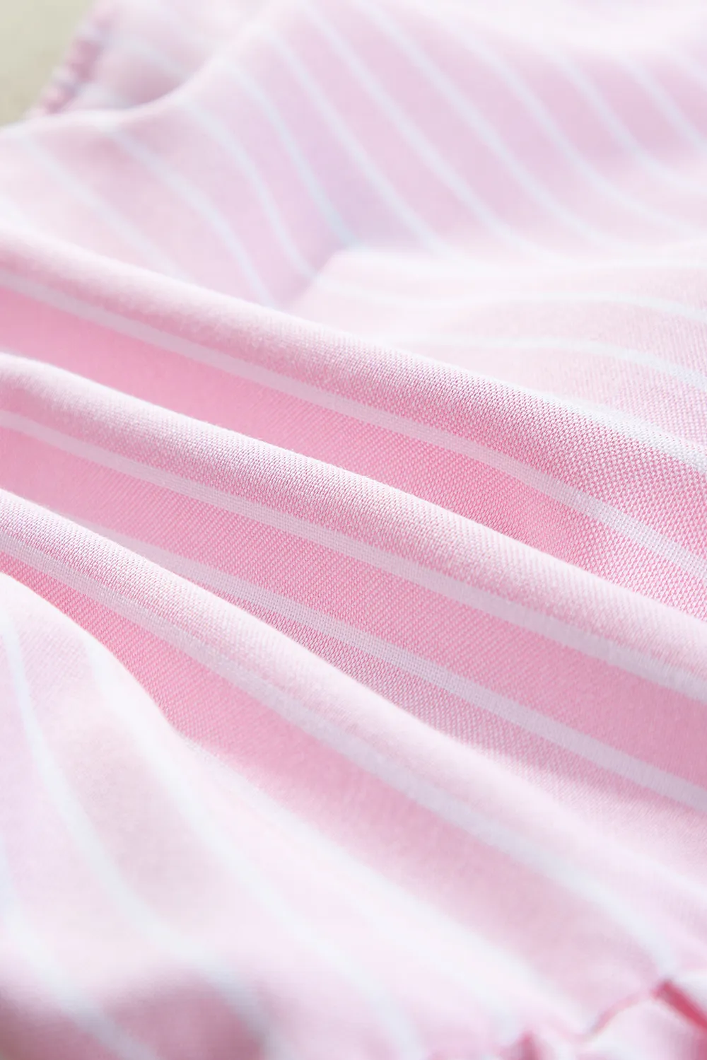 Tied Bow Striped Round Neck Blouse, image 2