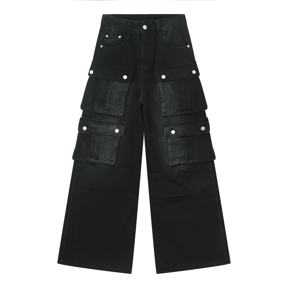 Multi-Pocket Cargo Wide-Leg Jeans, image 6