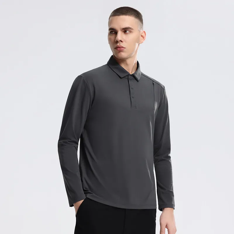 Men's Plus Size Classic Long Sleeve Polo Shirt, image 2