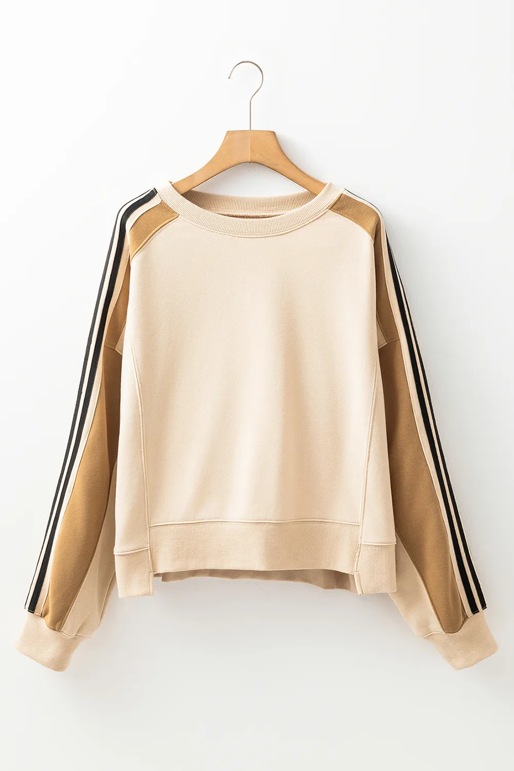 Contrast Round Neck Long Sleeve Sweatshirt, image 2