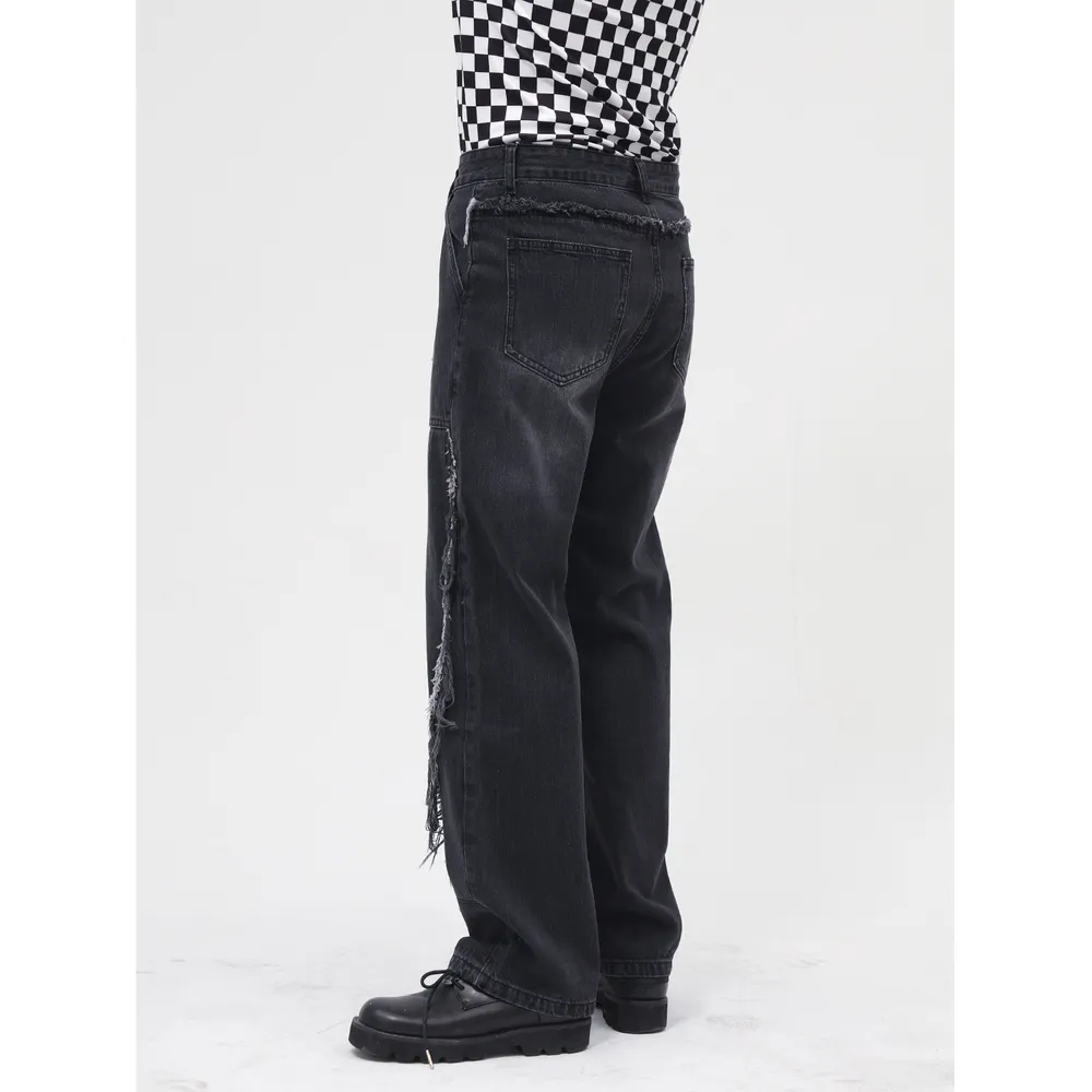 Raw Hem Jeans with Pockets, image 4