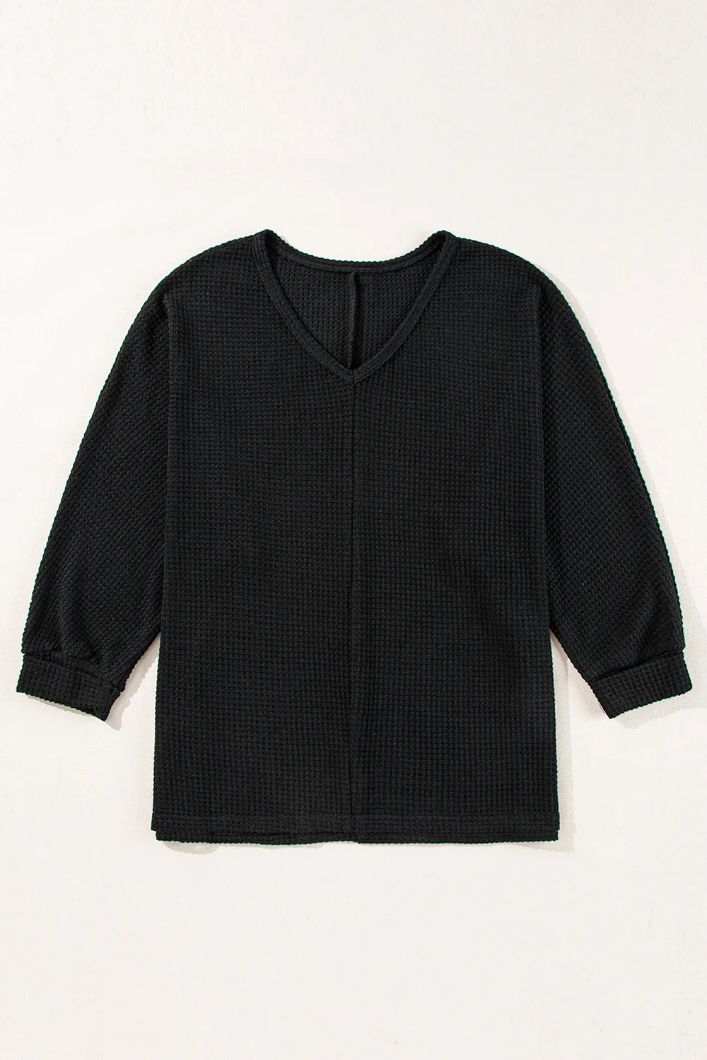 Side Slit V-Neck Long Sleeve Top, image 8