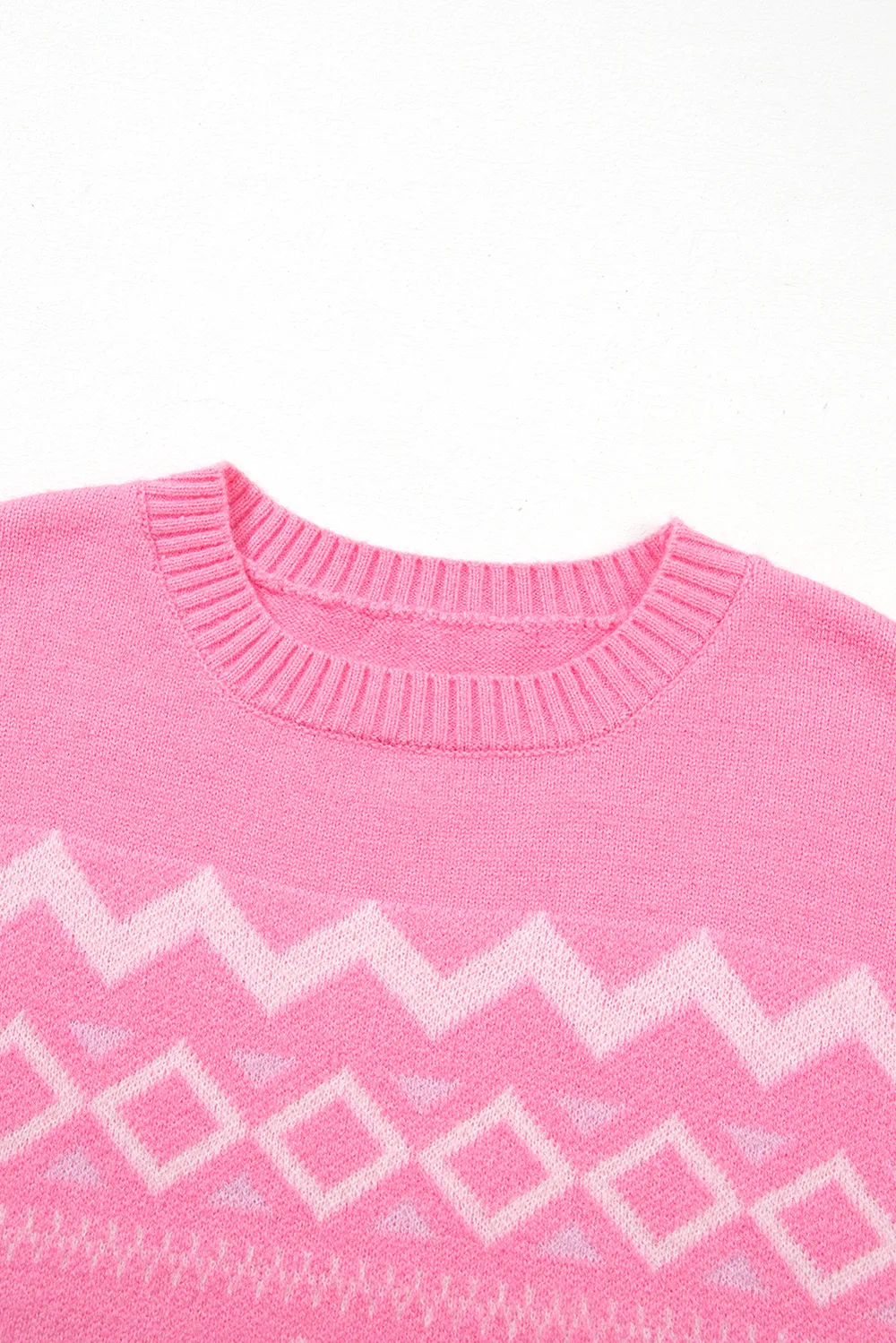 Geometric Drop Shoulder Long Sleeve Sweater, image 9