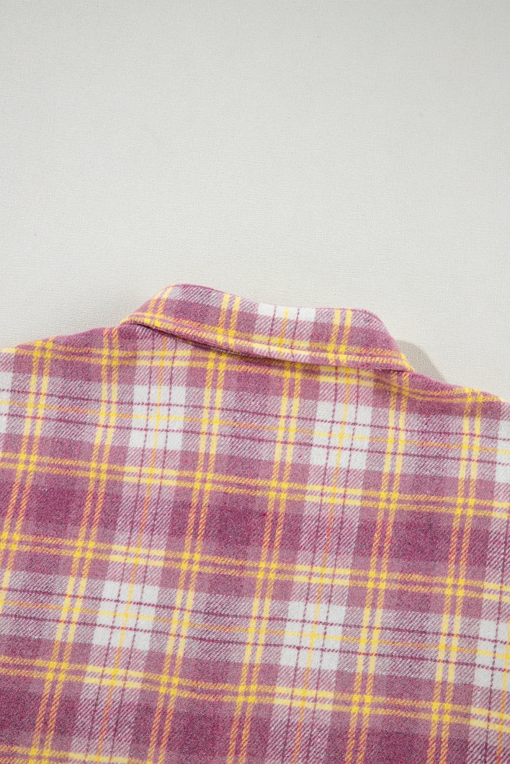 Plaid Collared Neck Button Up Shacket, image 8
