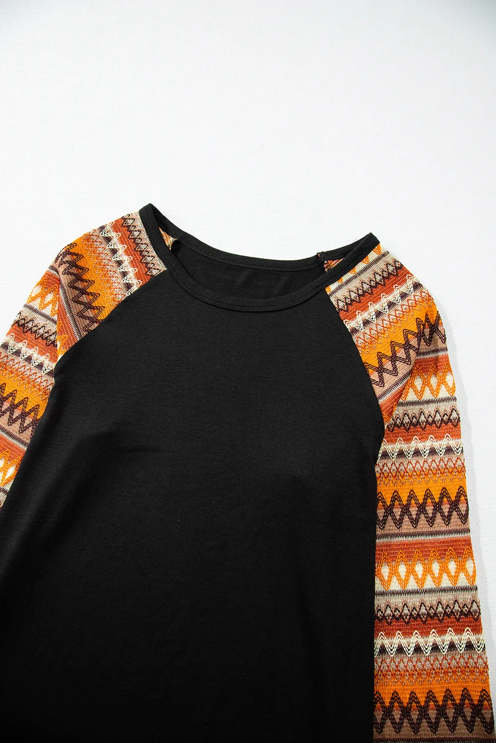Printed Round Neck Raglan Sleeve Blouse, image 2