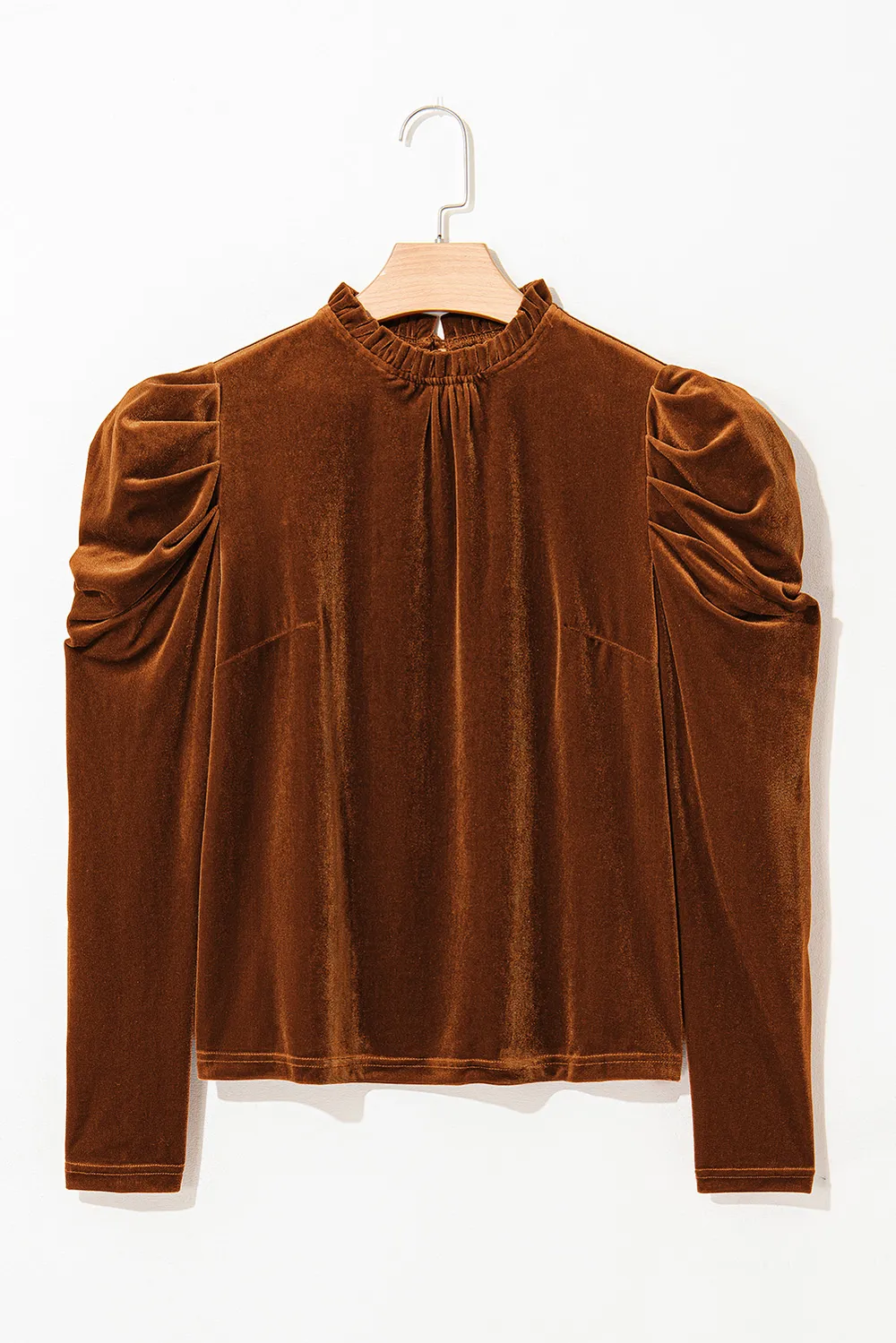 Frill Mock Neck Puff Sleeve Blouse, image 5