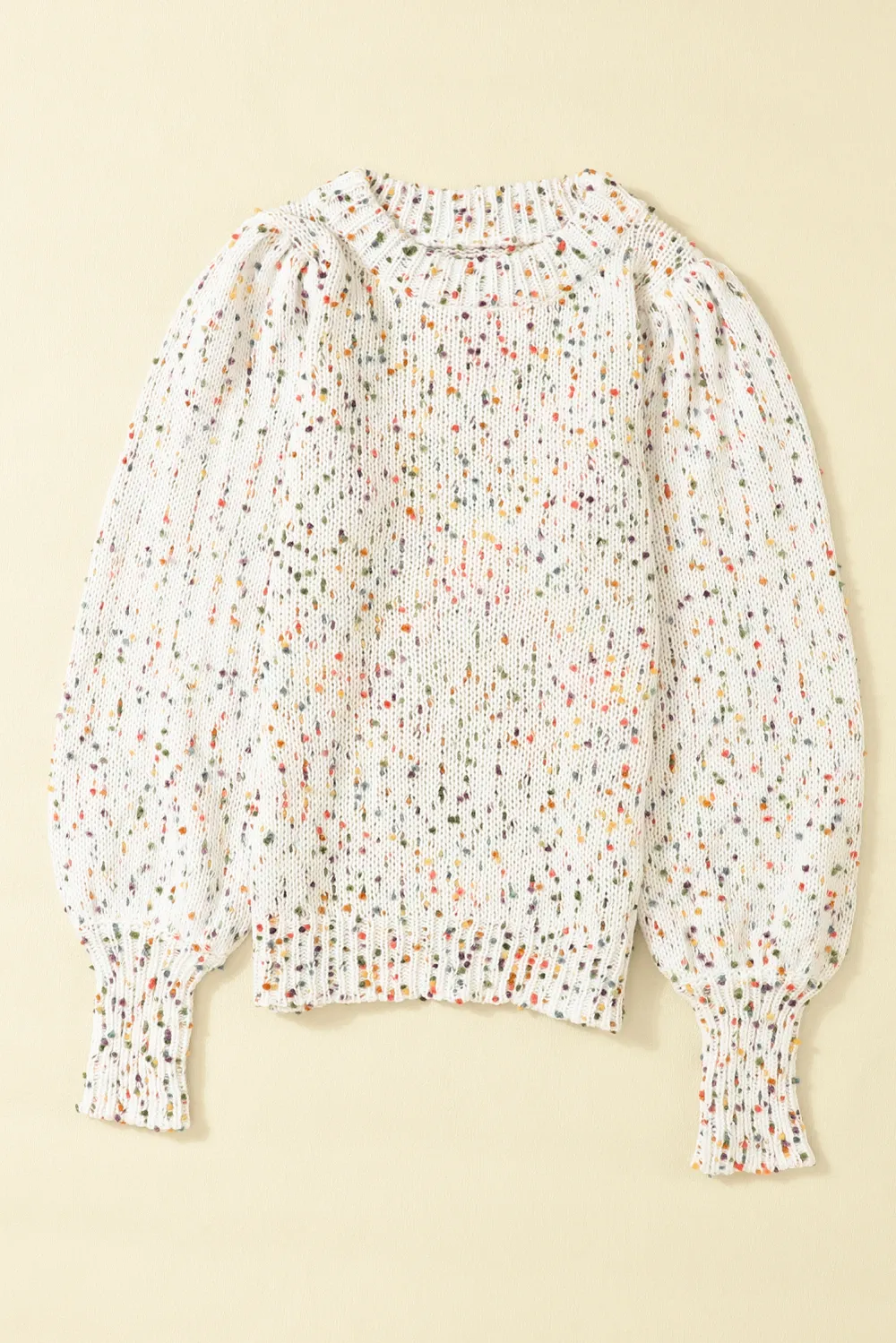 Confetti Round Neck Long Sleeve Sweater, image 4