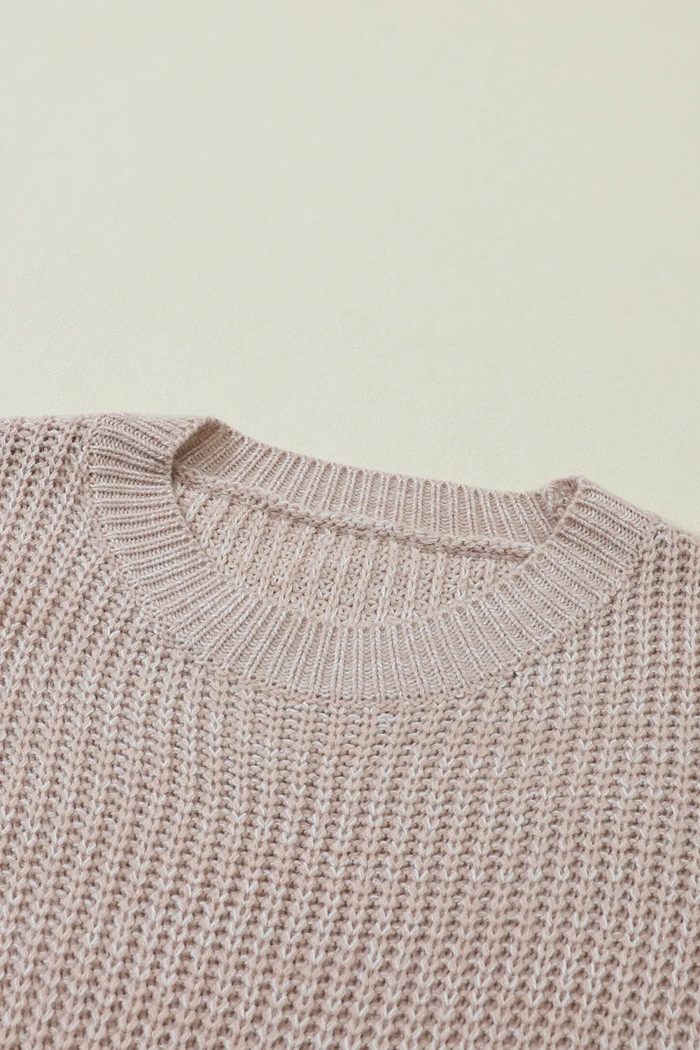Cable-Knit Round Neck Dropped Shoulder Sweater, image 2
